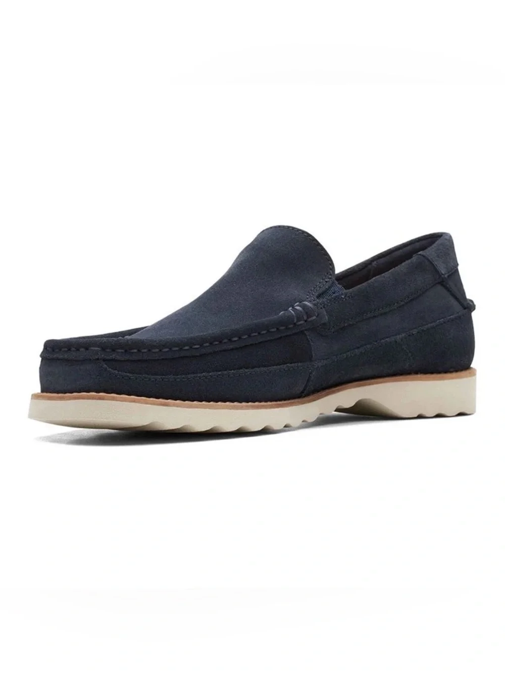 NEW!! Men’s Clarks Durleigh Edge Slip On Loafers Navy Suede Size 7.5M